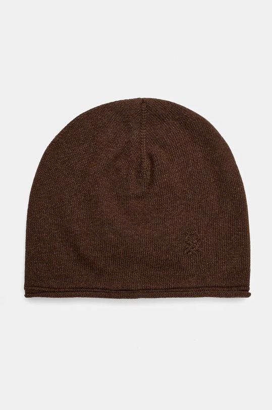 United Colors of Benetton czapka z domieszką wełny z domieszką wełny brązowy 1235DA00Y