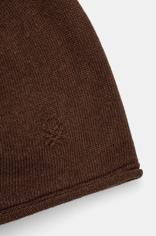 Akcesoria United Colors of Benetton czapka z domieszką wełny 1235DA00Y brązowy