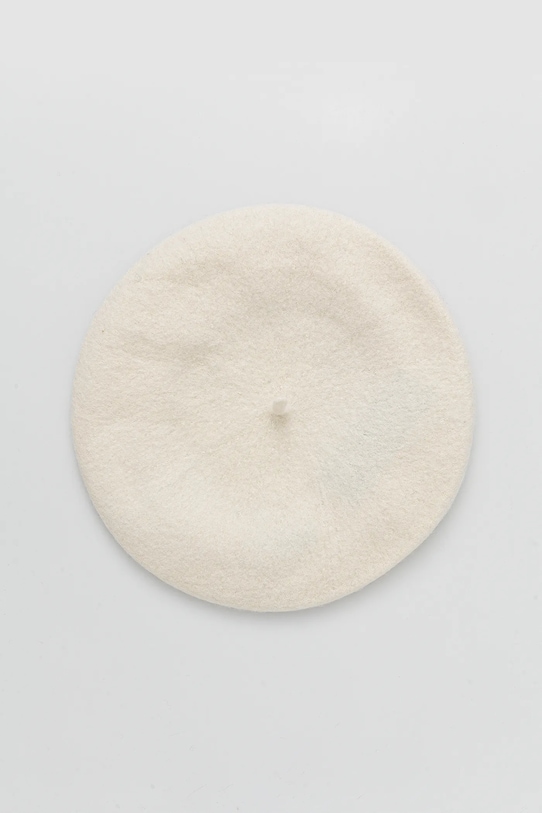 United Colors of Benetton beret wełniany 6HPKD41HF beżowy AW25