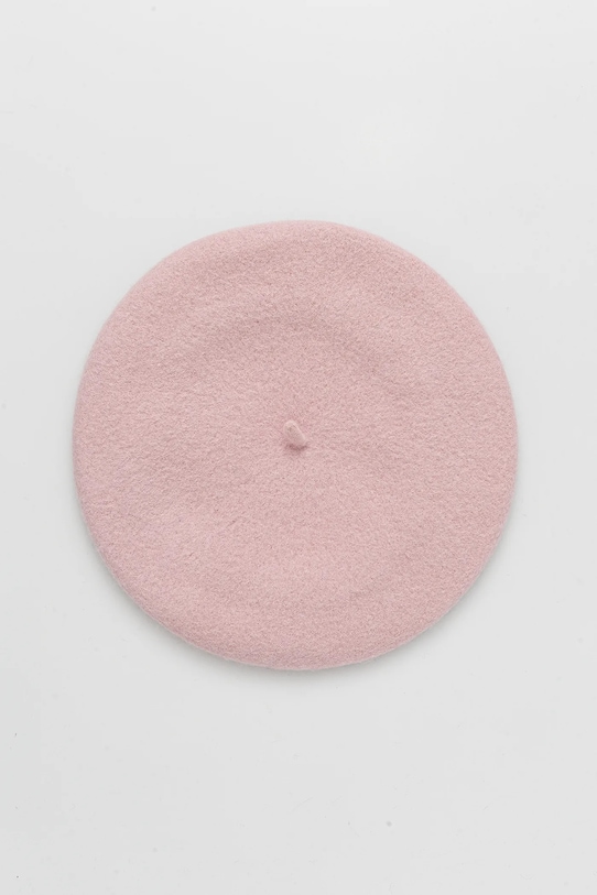 United Colors of Benetton beret wełniany 6HPKD41HF różowy AW25