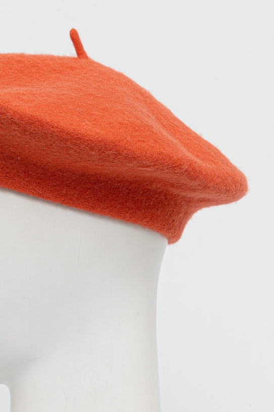 Akcesoria United Colors of Benetton beret wełniany 6HPKD41HF pomarańczowy