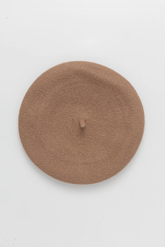 United Colors of Benetton beret wełniany 6HPKD41HF beżowy AW25