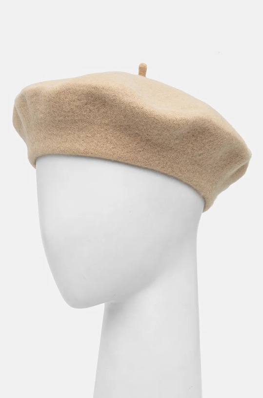 Akcesoria United Colors of Benetton beret wełniany 6HPKD41HF beżowy