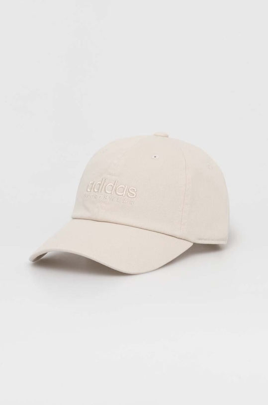 Bombažna bejzbolska kapa adidas Bombaž bež IX3568