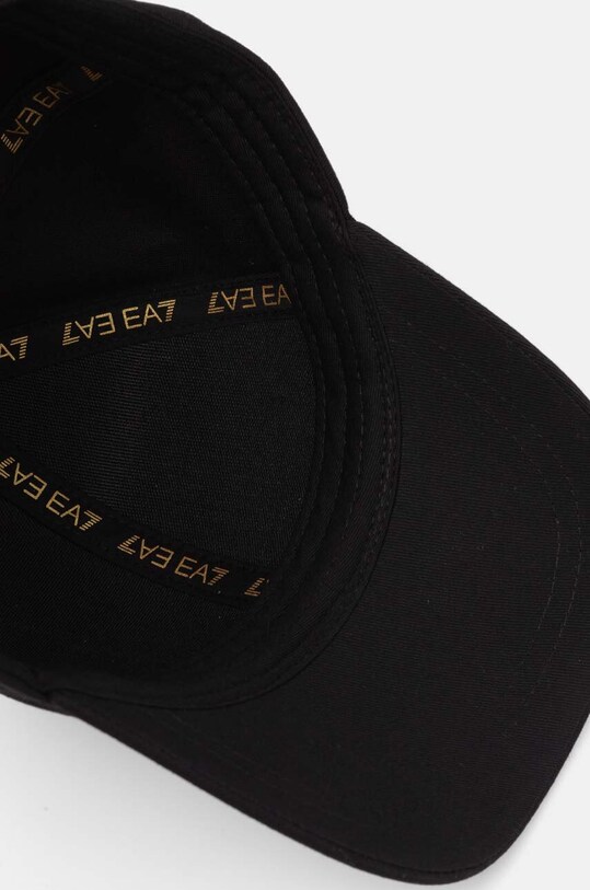 Бавовняна бейсболка EA7 Emporio Armani чорний AF11989.7X000005.MC021
