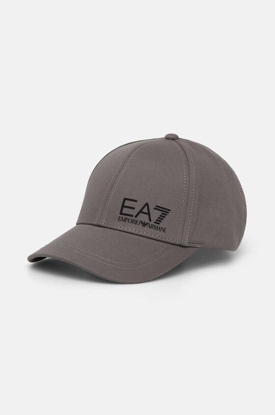 Хлопковая кепка EA7 Emporio Armani хлопок серый AF11989.7X000005.M8049