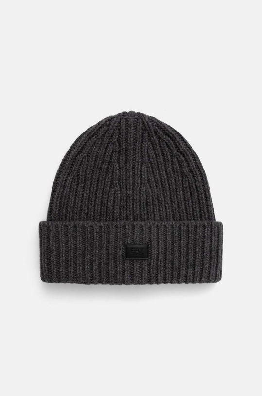 Vlnená čiapka EA7 Emporio Armani vlna sivá 4F201.245112.00945
