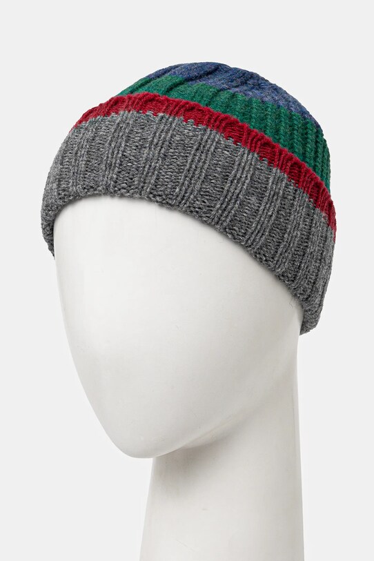 United Colors of Benetton czapka wełniana 123MKA00Q szary AW24