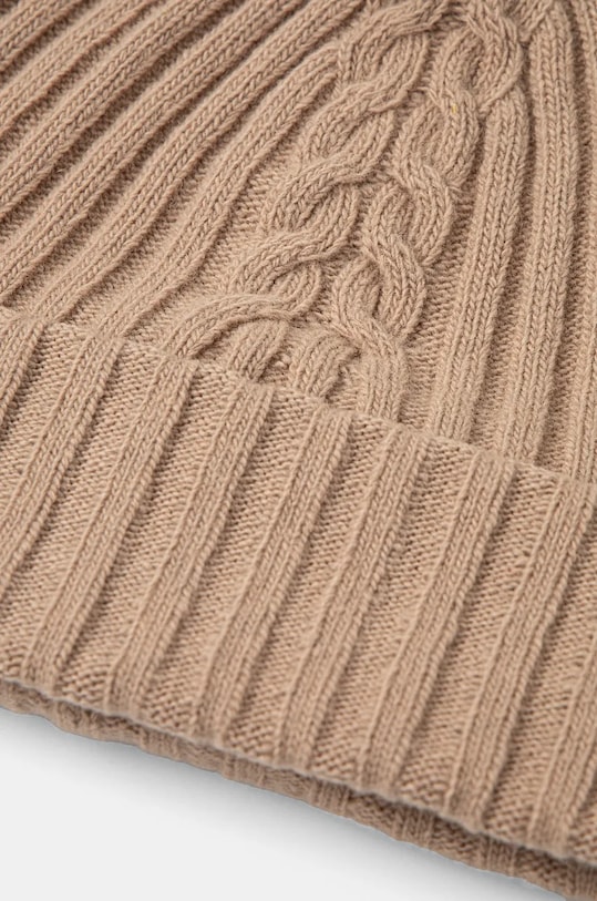 Akcesoria United Colors of Benetton czapka z dodatkiem wełny 1244DA011 beżowy