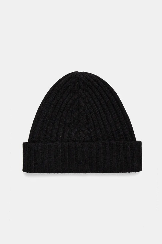 United Colors of Benetton czapka wełniana wełna czarny 1244DA011