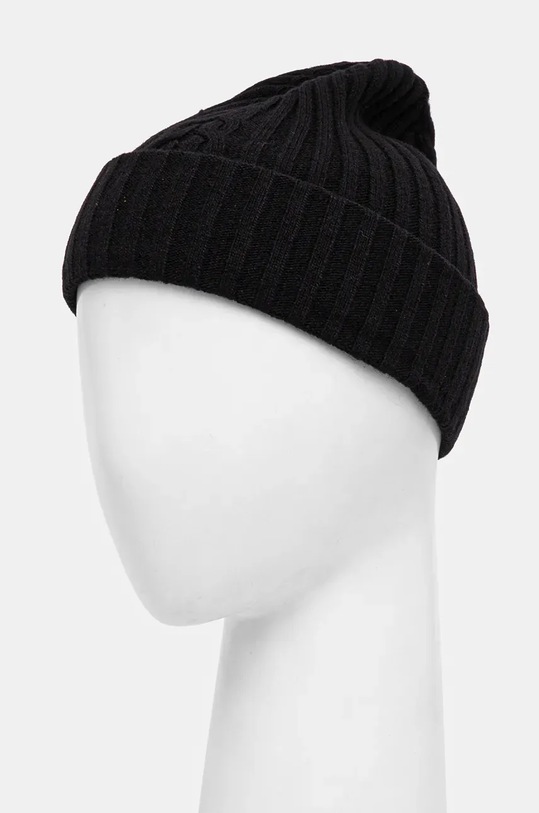 United Colors of Benetton czapka wełniana 1244DA011 czarny AW24