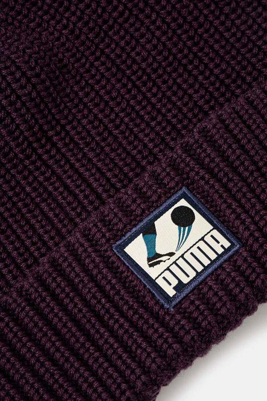 Puma pamut sapka Classics Graphic Short Beanie 025680 lila AW24
