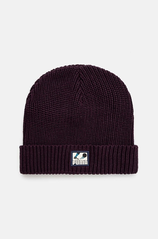 Bavlněná čepice Puma Classics Graphic Short Beanie bavlna burgundské 025680