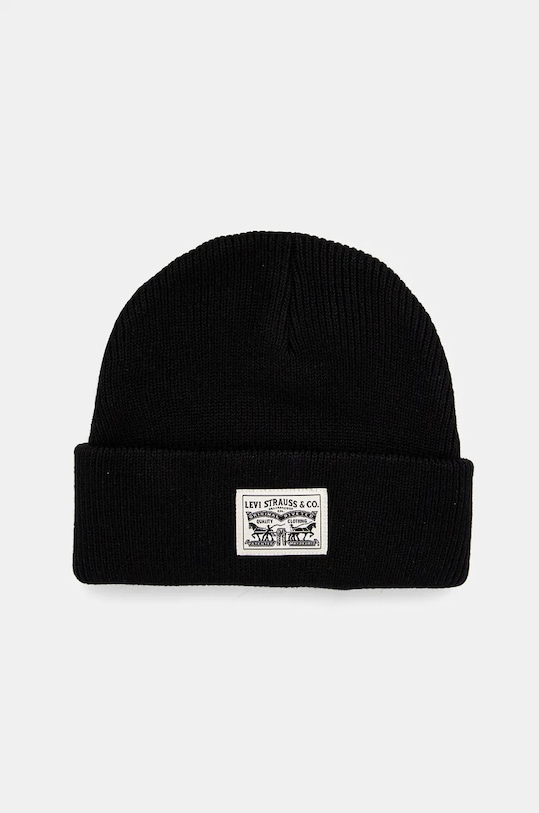 Bombažna kapa Levi's Našitek črna 000J4.0003