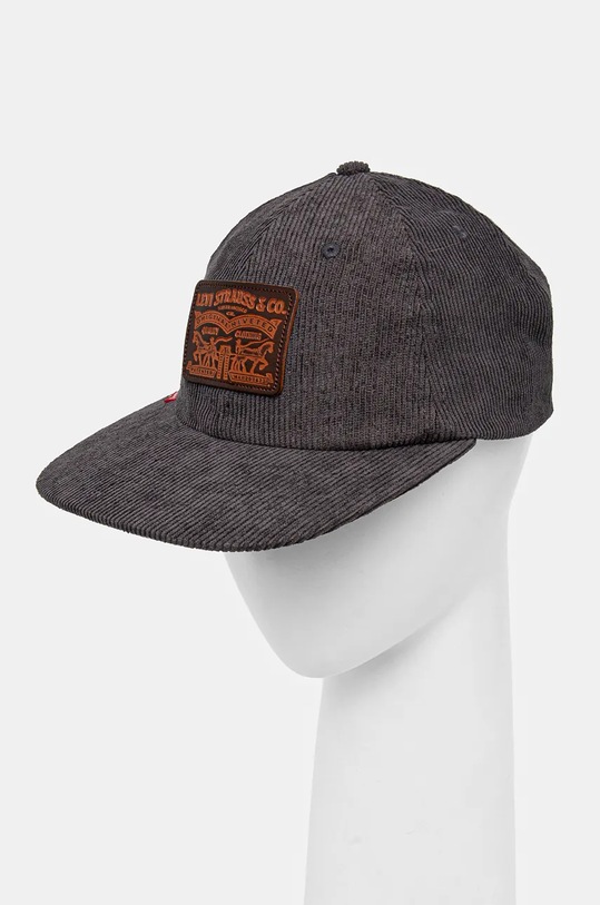 Вельветовая кепка Levi's аппликация серый 000A9.0004