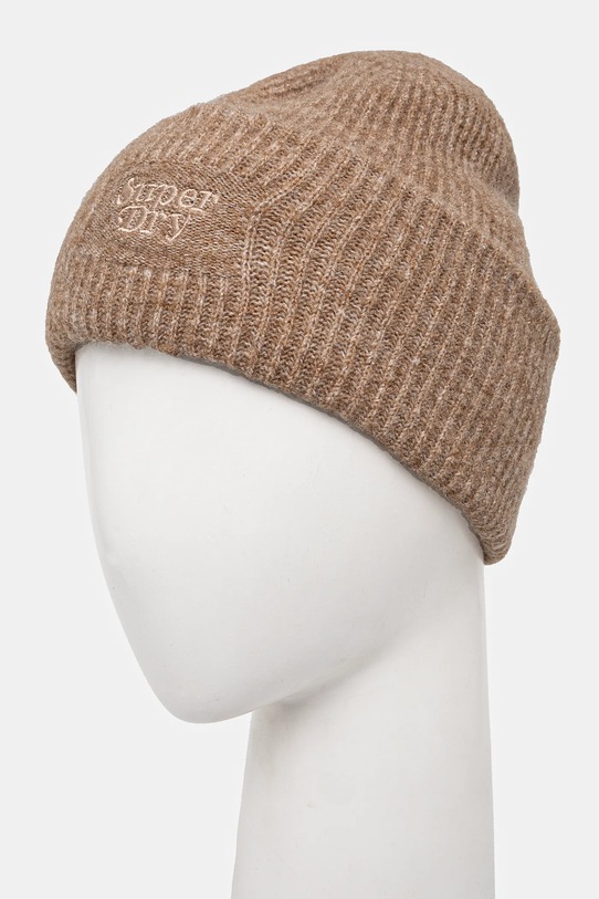 Шапка з домішкою вовни Superdry Y9010185A.1JL бежевий AW24