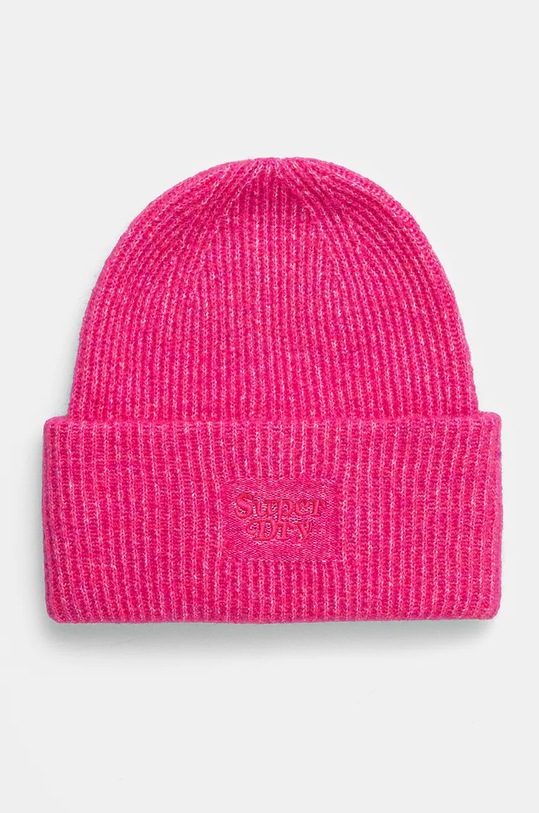 Superdry czapka z domieszką wełny melanż różowy Y9010185A.9TN