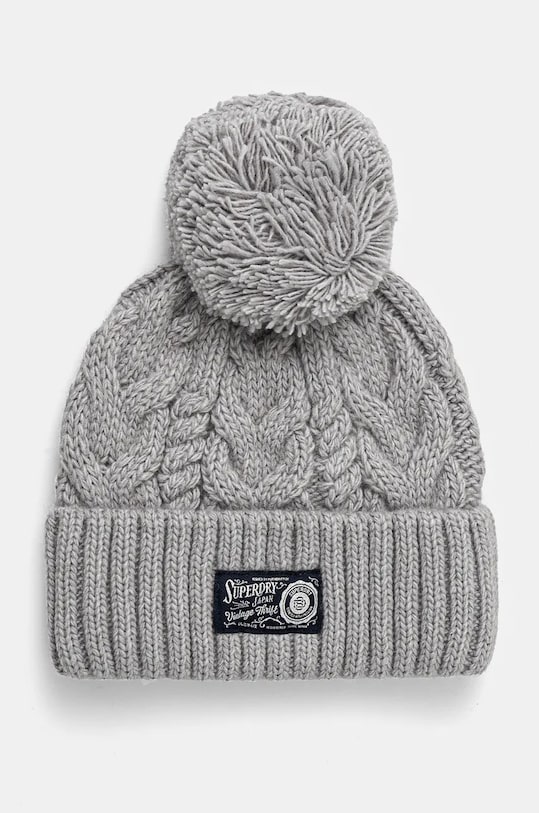 Шапка з домішкою вовни Superdry аплікація сірий Y9010189A.63Q