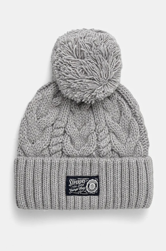 Superdry czapka z domieszką wełny z domieszką wełny szary Y9010189A.63Q