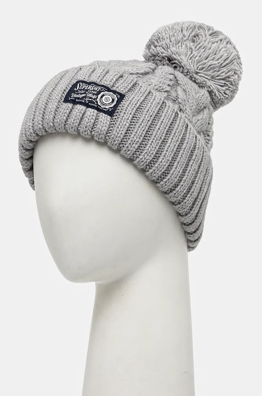 Superdry czapka z domieszką wełny Y9010189A.63Q szary AW24