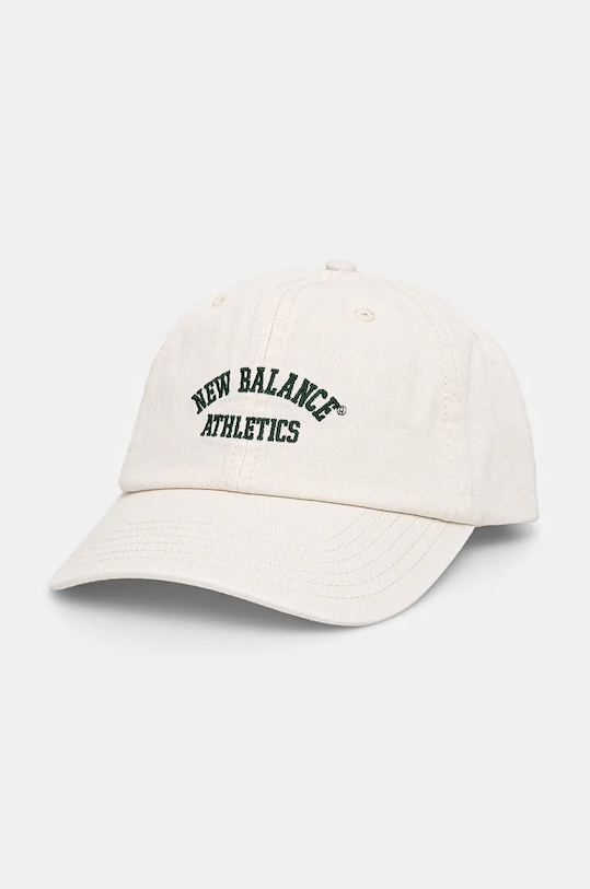 Bavlněná baseballová čepice New Balance bavlna béžová LAH43014LIN