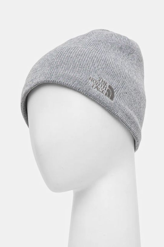 The North Face czapka z domieszką wełny Jim Beanie NF0A8CQ2DYX1 szary AW24