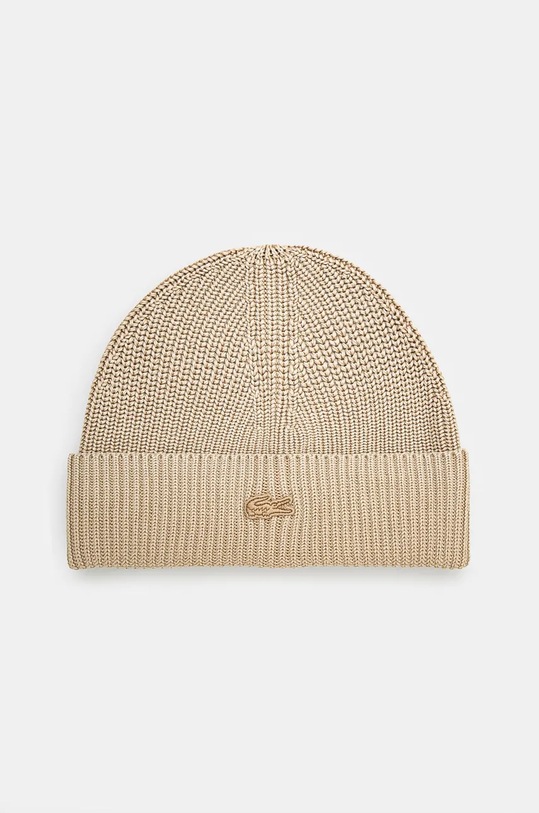 Lacoste caciula din bumbac imprimeu bej RB3152
