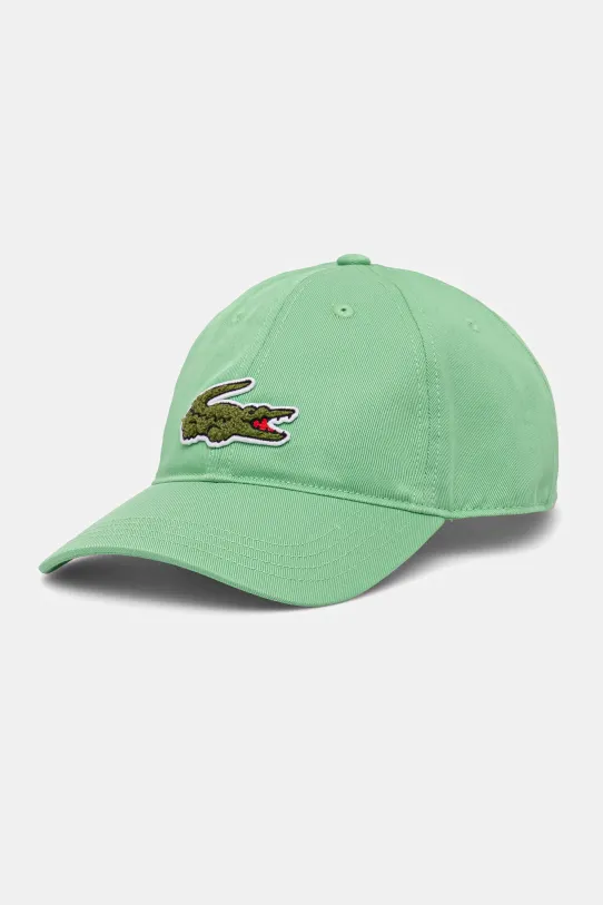 Lacoste czapka z daszkiem aplikacja zielony RK3186