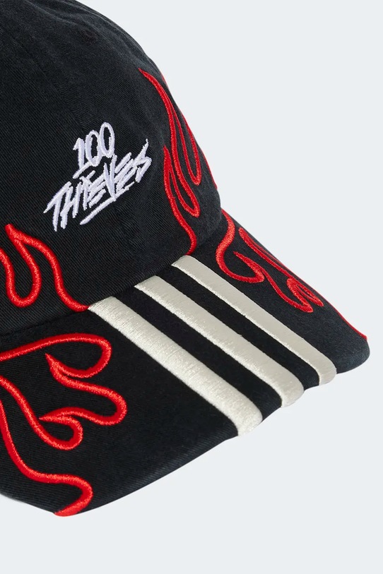 Памучна шапка с козирка adidas Originals 100 Thieves Cap черен JE0319