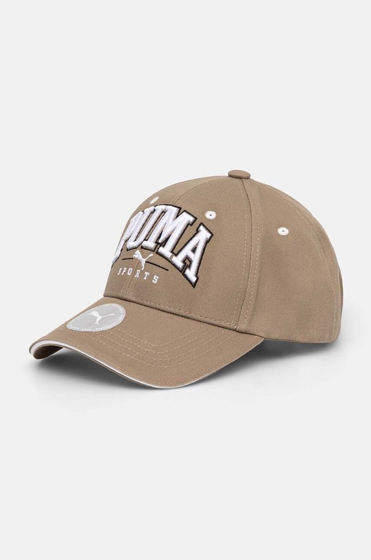 Бавовняна бейсболка Puma аплікація бежевий 25475