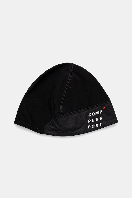 Шапка Compressport Hurricane тънък черен CU00071B