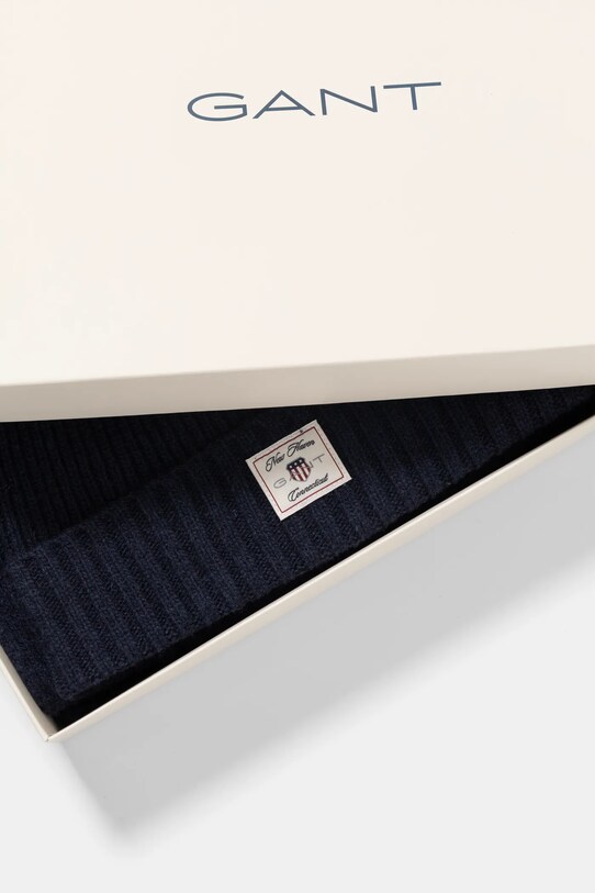 Vlnená čiapka a šál Gant 9990018 tmavomodrá