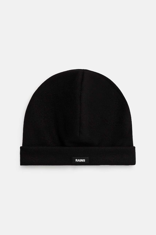 Rains czapka Ribbed Fleece Beanie T1 aplikacja czarny 20360.01