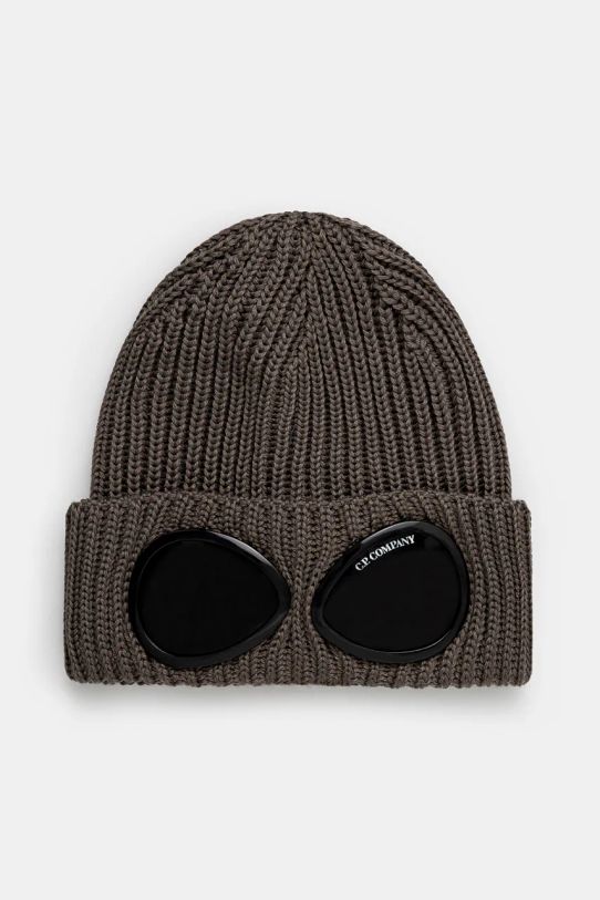 C.P. Company czapka wełniana Extra Fine Merino Wool Goggle Beanie wełna beżowy 17CMAC122A005509A