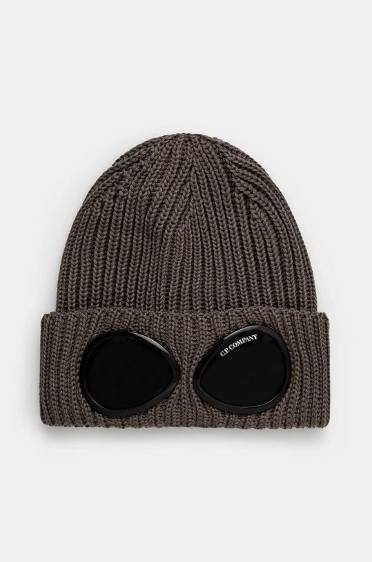Vlněná čepice C.P. Company Extra Fine Merino Wool Goggle Beanie vlna béžová 17CMAC122A005509A