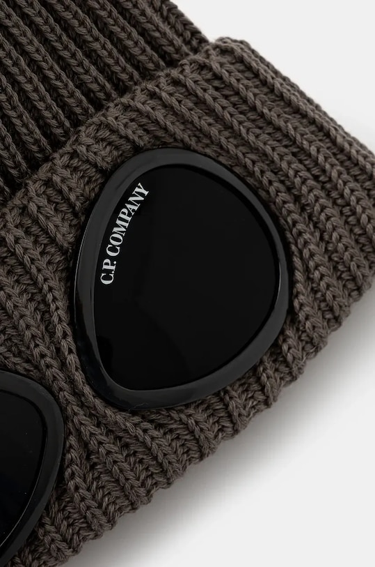 Vlněná čepice C.P. Company Extra Fine Merino Wool Goggle Beanie 17CMAC122A005509A béžová AW24