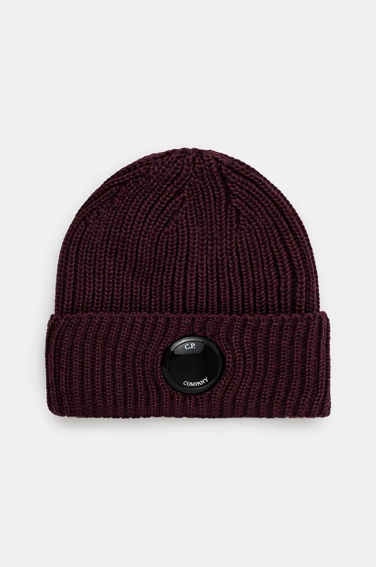 Vlněná čepice C.P. Company Extra Fine Merino Wool Goggle Beanie vlna fialová 17CMAC272A005509A
