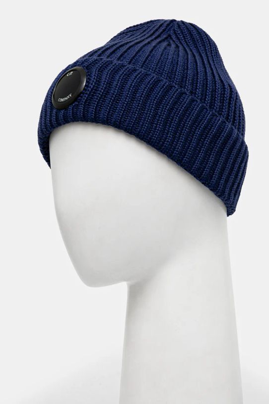 Аксесоари Вълнена шапка C.P. Company Extra Fine Merino Wool Goggle Beanie 17CMAC272A005509A тъмносин