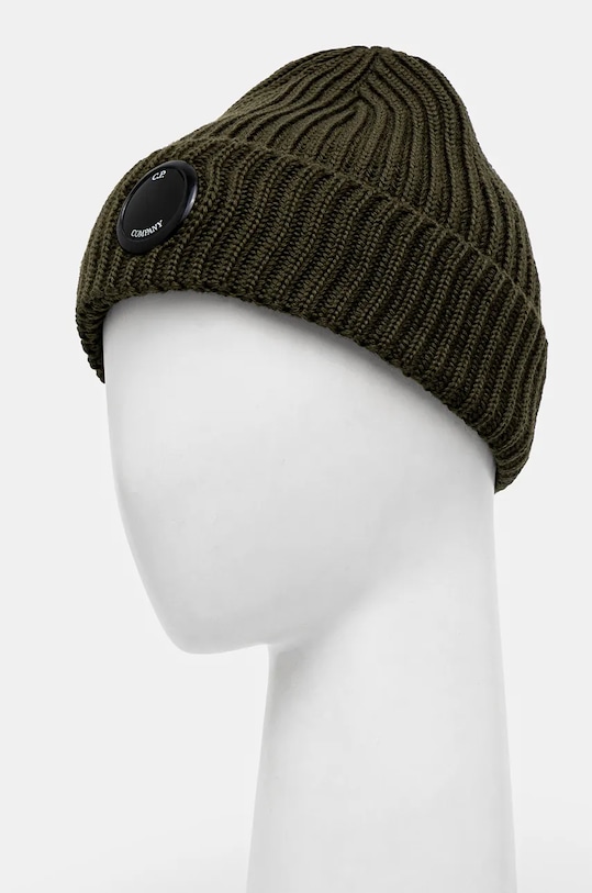 Doplňky Vlněná čepice C.P. Company Extra Fine Merino Wool Goggle Beanie 17CMAC272A005509A zelená