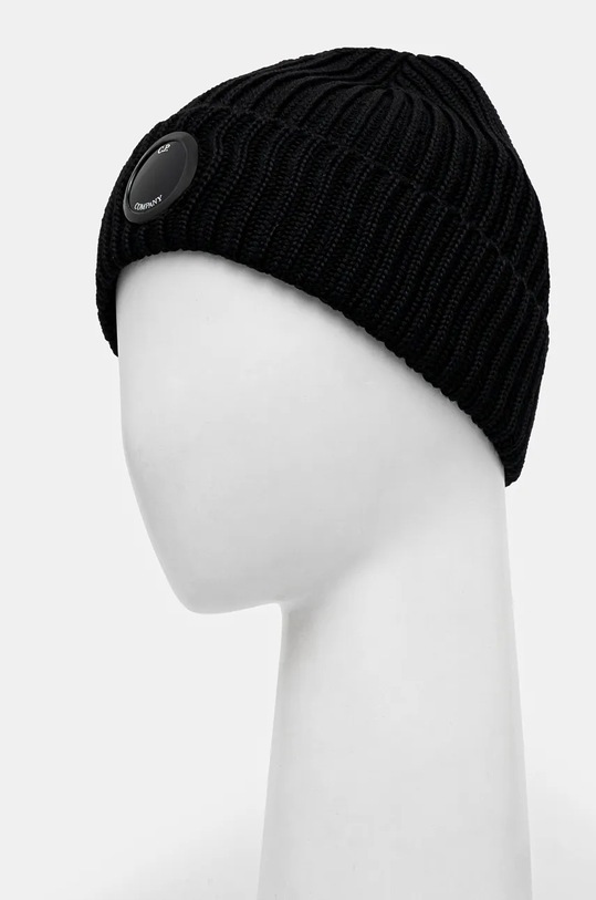 Akcesoria C.P. Company czapka wełniana Extra Fine Merino Wool Goggle Beanie 17CMAC272A005509A czarny