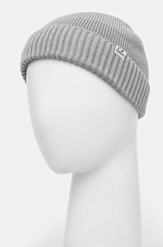 Akcesoria C.P. Company czapka Knit Cap In Re-Wool 17CMAC293A006595A szary
