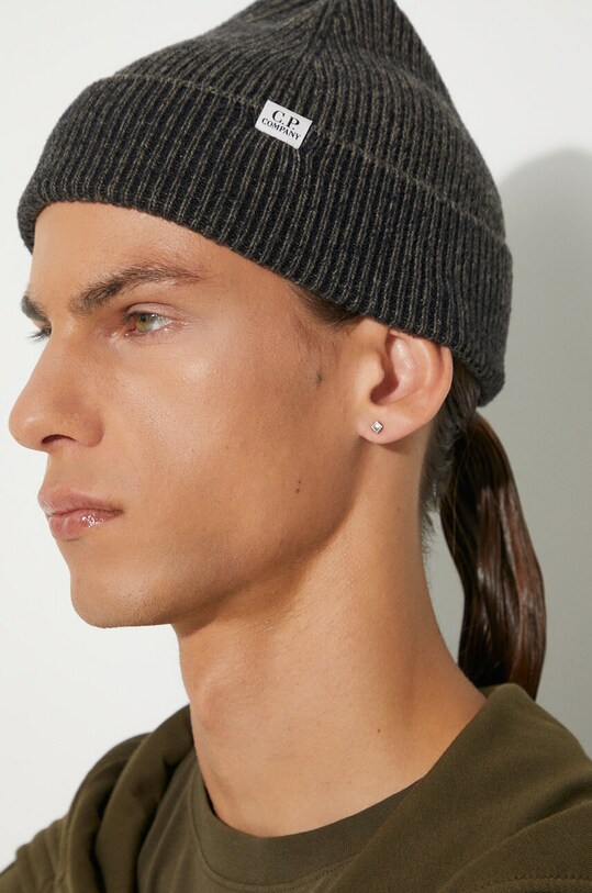 C.P. Company wool blend beanie Knit Cap beige 17CMAC300A006170A