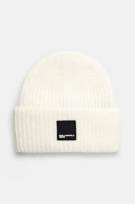 Kapa s dodatkom vune Karl Lagerfeld Jeans natpis bijela 246D3404