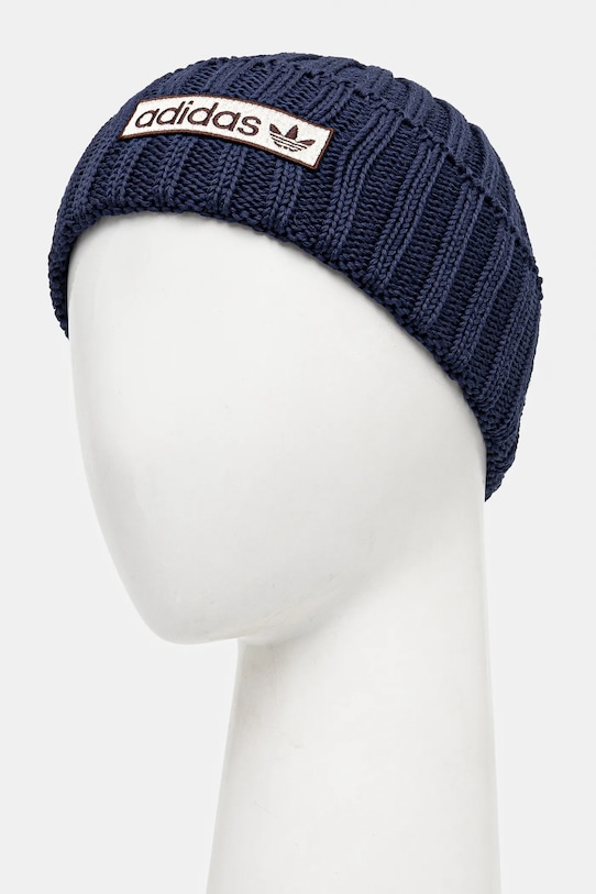 Βαμβακερό Σκούφος adidas Originals IY4109 σκούρο μπλε AW24