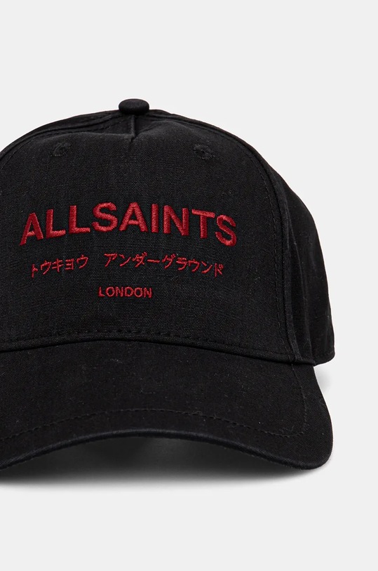 Bavlněná baseballová čepice AllSaints 29AS200808 černá AW24