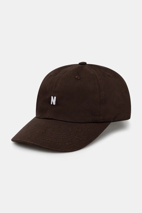 Norse Projects czapka z daszkiem bawełniana Twill Sports Cap bawełna brązowy N80.0001.2022