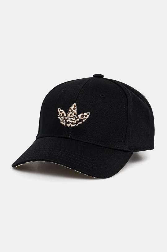 Pamučna kapa sa šiltom adidas Originals Leopard natpis crna IY4102