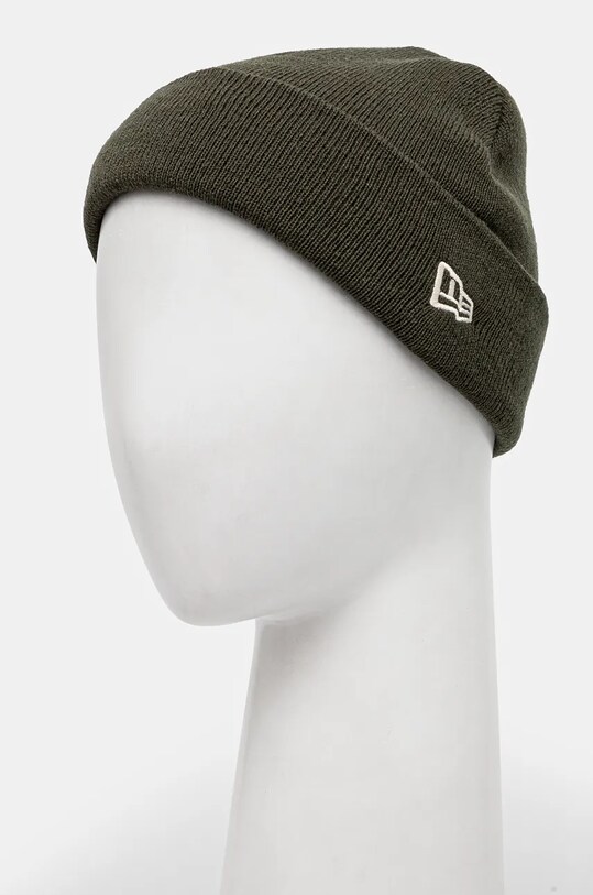 Akcesoria New Era czapka z domieszką wełny SHORT CUFF KNIT 60565450 zielony