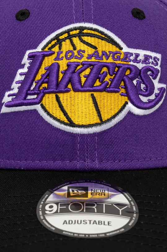 Bavlněná baseballová čepice New Era NBA SIDE PATCH 9FORTY® LOS ANGELES LAKERS fialová 60565136