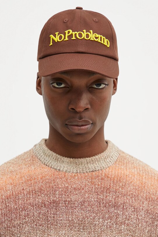 No Problemo cotton baseball cap No Problemo Cap applique brown NP90002.02